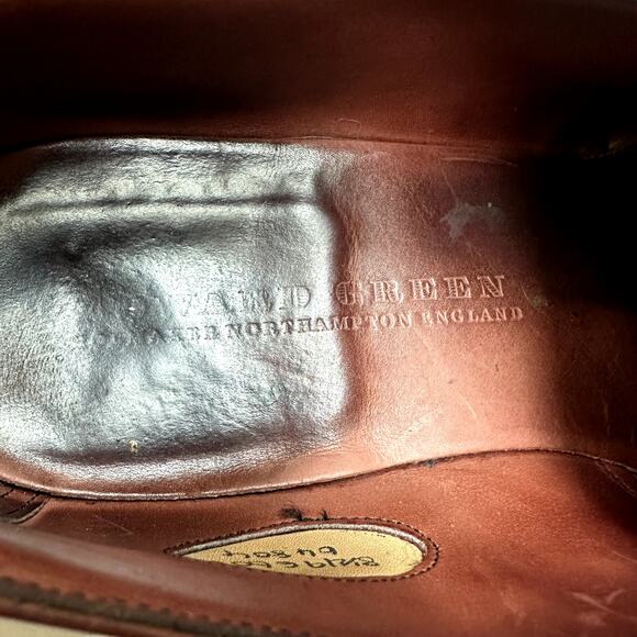 GOOD VTG Edward Green Monk Strap Burgundy Calf Medallion Toe Made in England 9